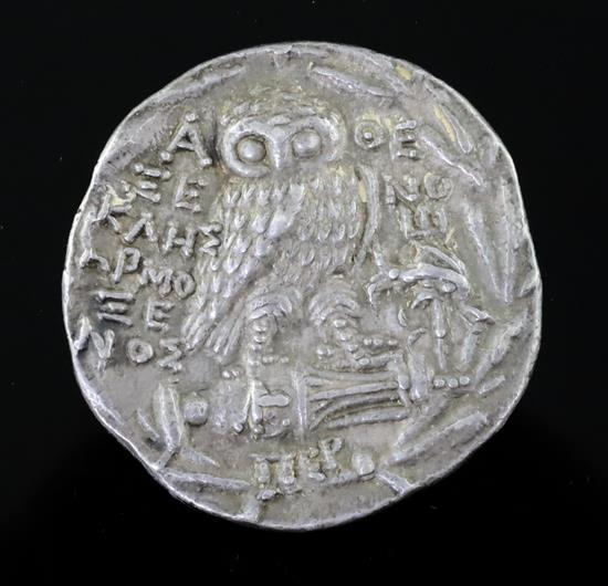 Ancient Coins, Greece, Attica, Athens, AR Tetradrachm, New Style, 30mm, 16.7g EF with attractive toning